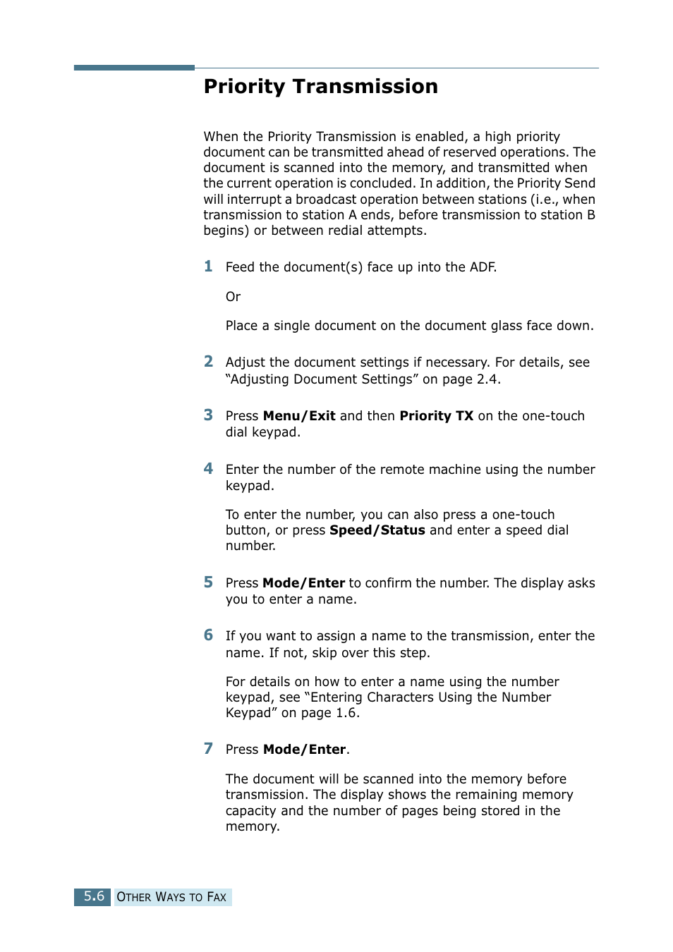 Priority transmission | Ricoh 4016 Series User Manual | Page 169 / 192