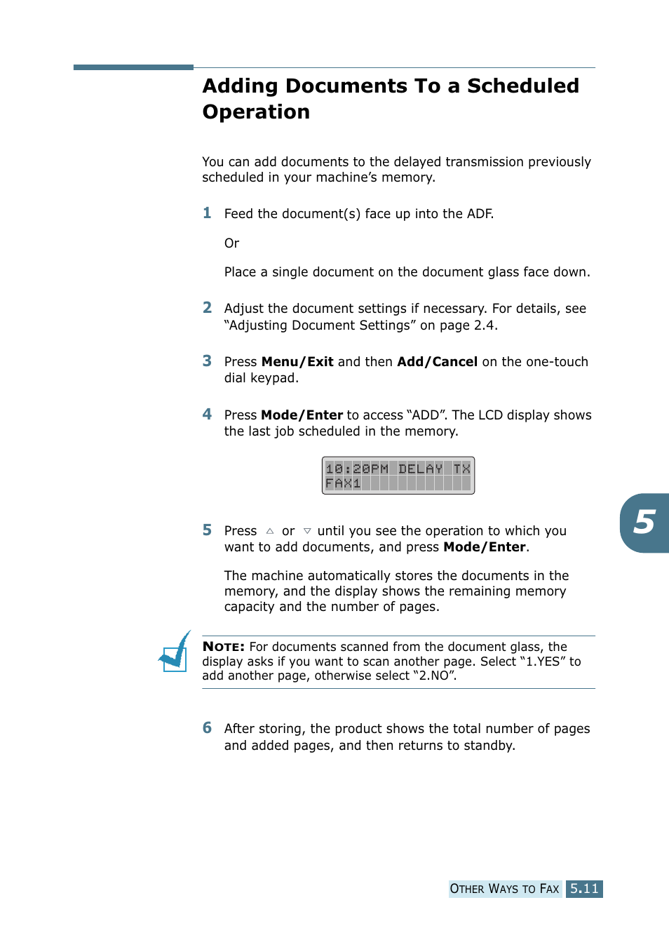 Adding documents to a scheduled operation | Ricoh 4016 Series User Manual | Page 174 / 192