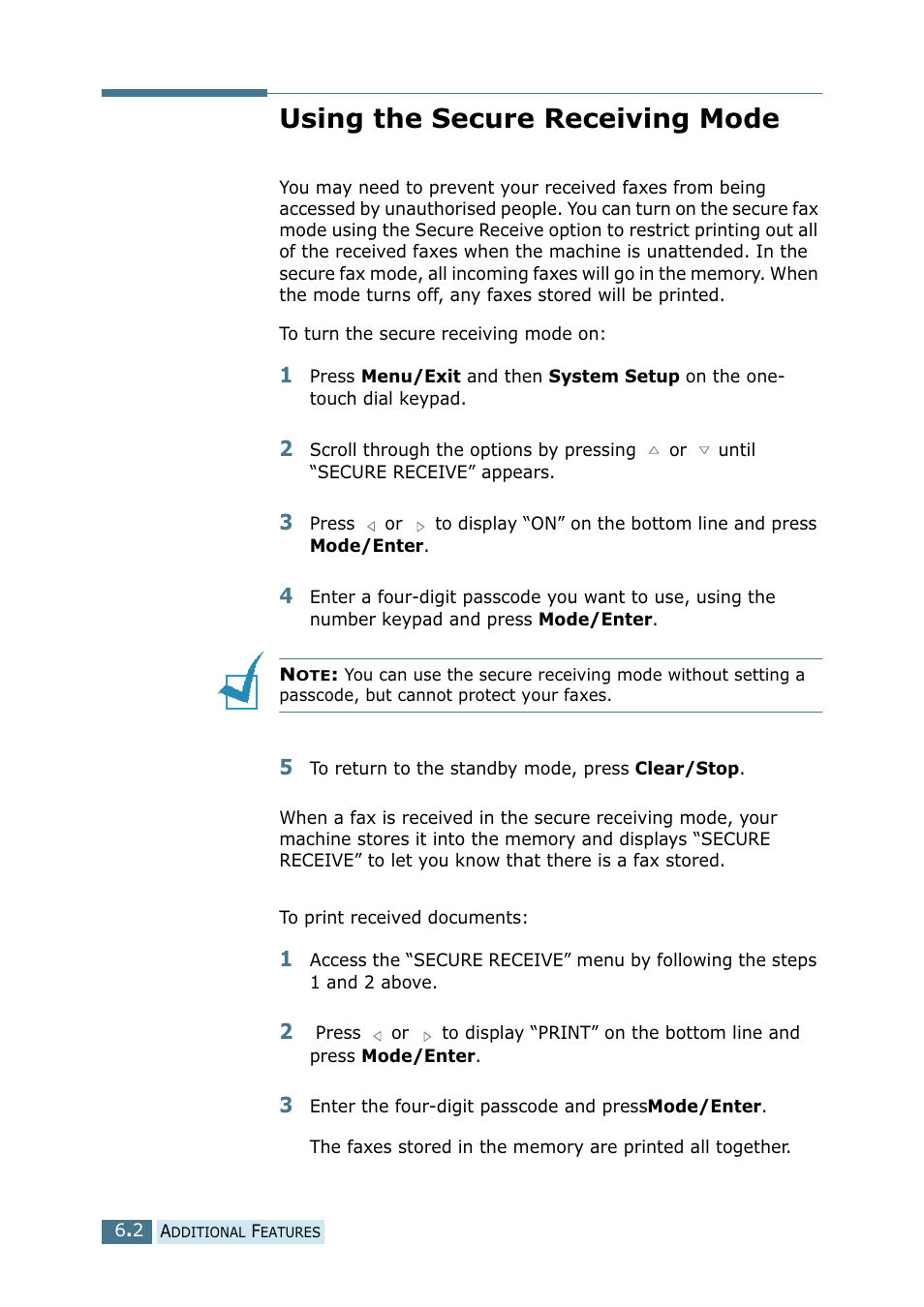 Using the secure receiving mode | Ricoh 4016 Series User Manual | Page 179 / 192