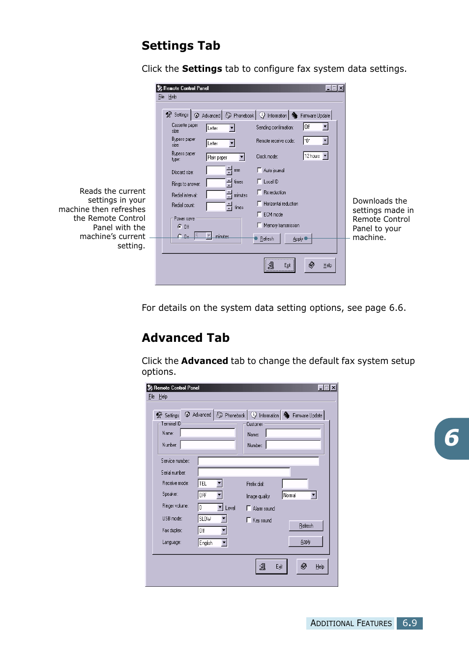 Settings tab, Advanced tab, Settings tab advanced tab | Ricoh 4016 Series User Manual | Page 186 / 192