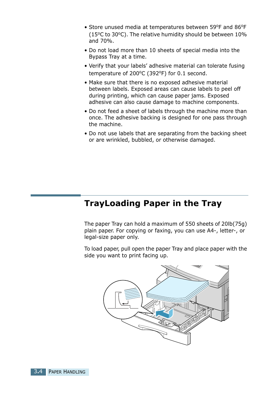 Trayloading paper in the tray | Ricoh 4016 Series User Manual | Page 41 / 192