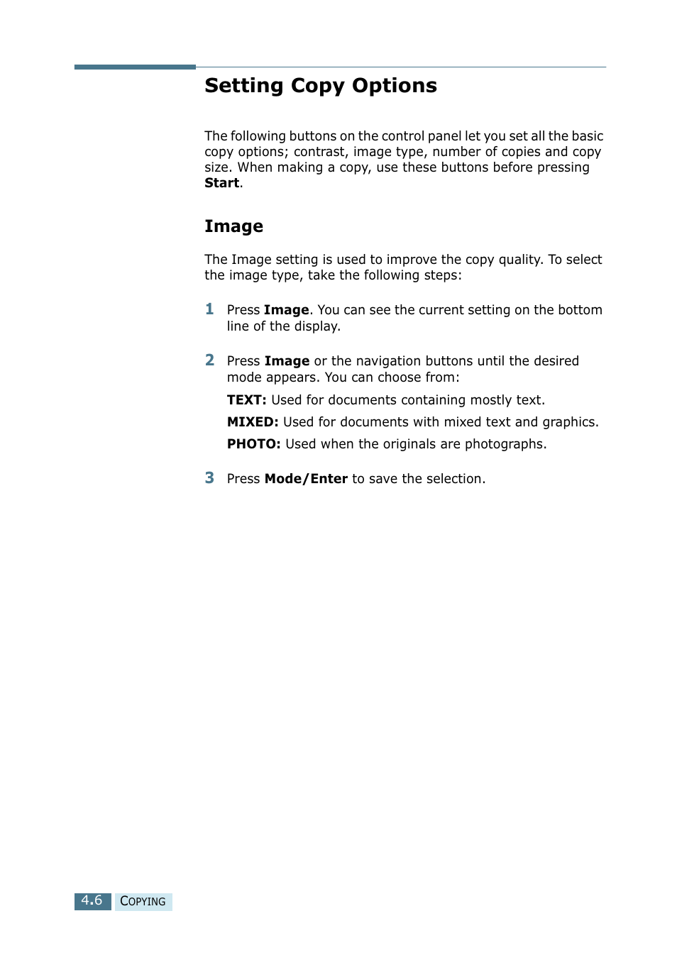 Setting copy options, Image | Ricoh 4016 Series User Manual | Page 53 / 192