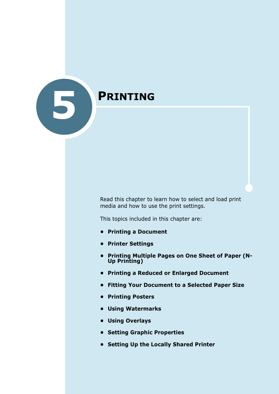 Printing, Chapter 5, Rinting | Ricoh 4016 Series User Manual | Page 62 / 192