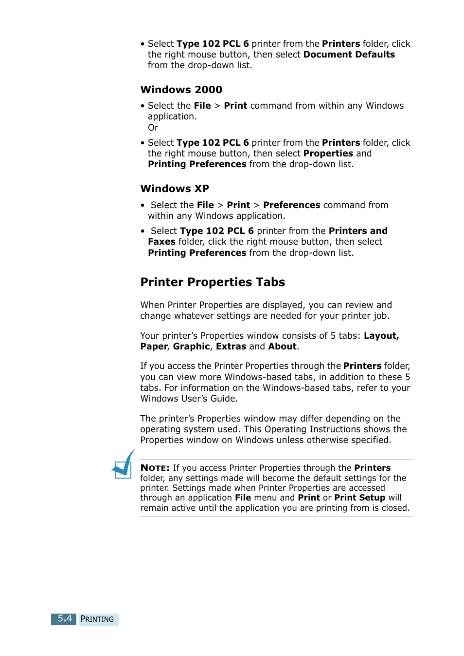 Printer properties tabs | Ricoh 4016 Series User Manual | Page 65 / 192