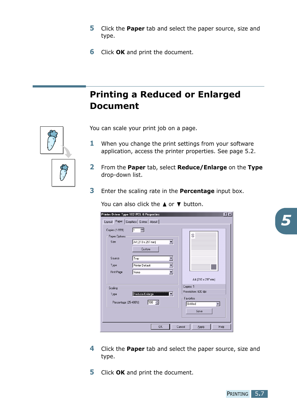 Printing a reduced or enlarged document | Ricoh 4016 Series User Manual | Page 68 / 192