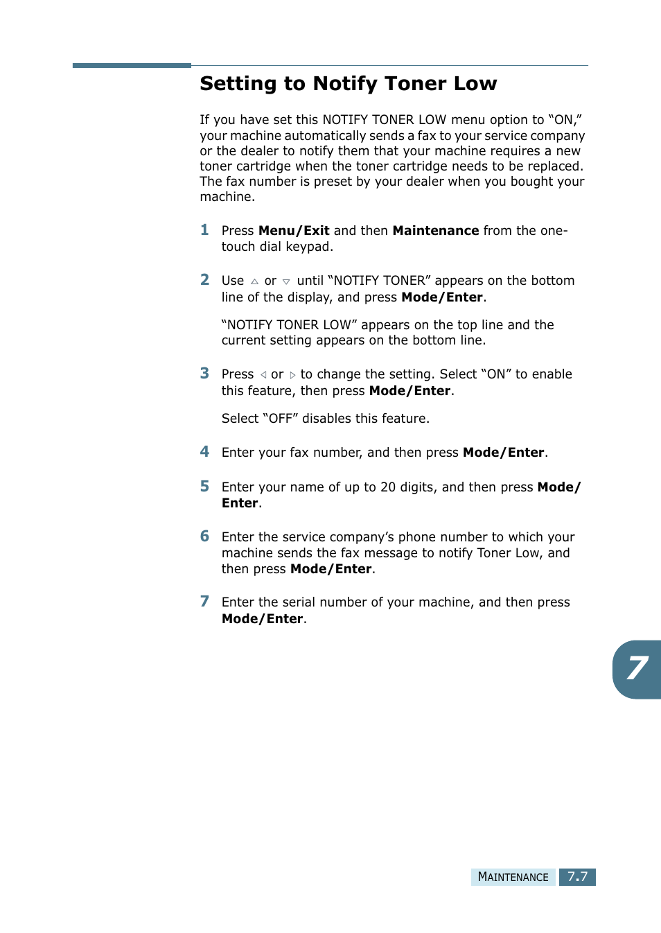 Setting to notify toner low | Ricoh 4016 Series User Manual | Page 92 / 192