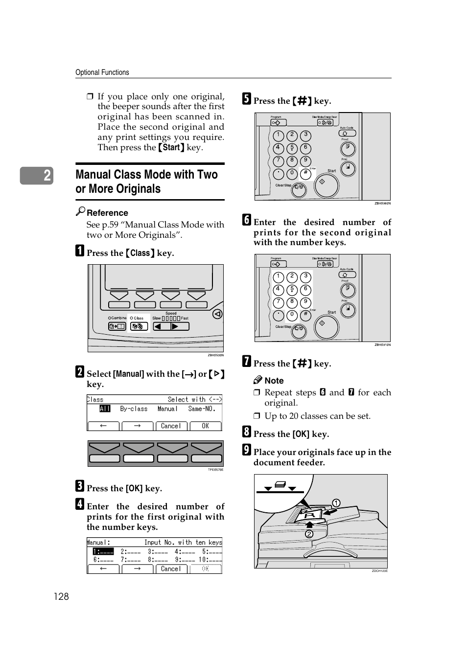 Manual class mode with two or more originals | Ricoh Priport JP5000 User Manual | Page 380 / 465