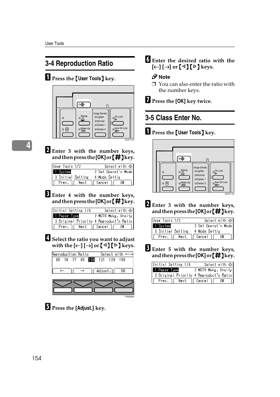 4 reproduction ratio, 5 class enter no, 4 reproduction ratio 3-5 class enter no | Ricoh Priport JP5000 User Manual | Page 406 / 465