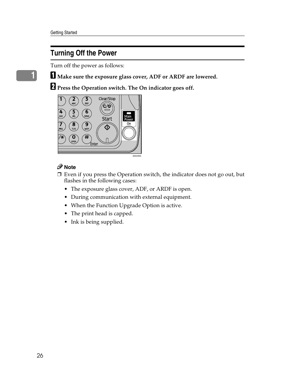 Turning off the power | Ricoh Aficio 615C User Manual | Page 40 / 76