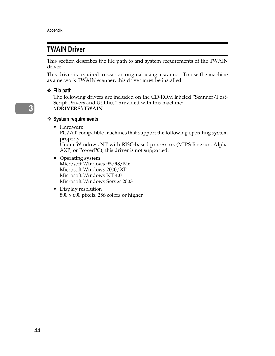 Twain driver | Ricoh Aficio 615C User Manual | Page 58 / 76