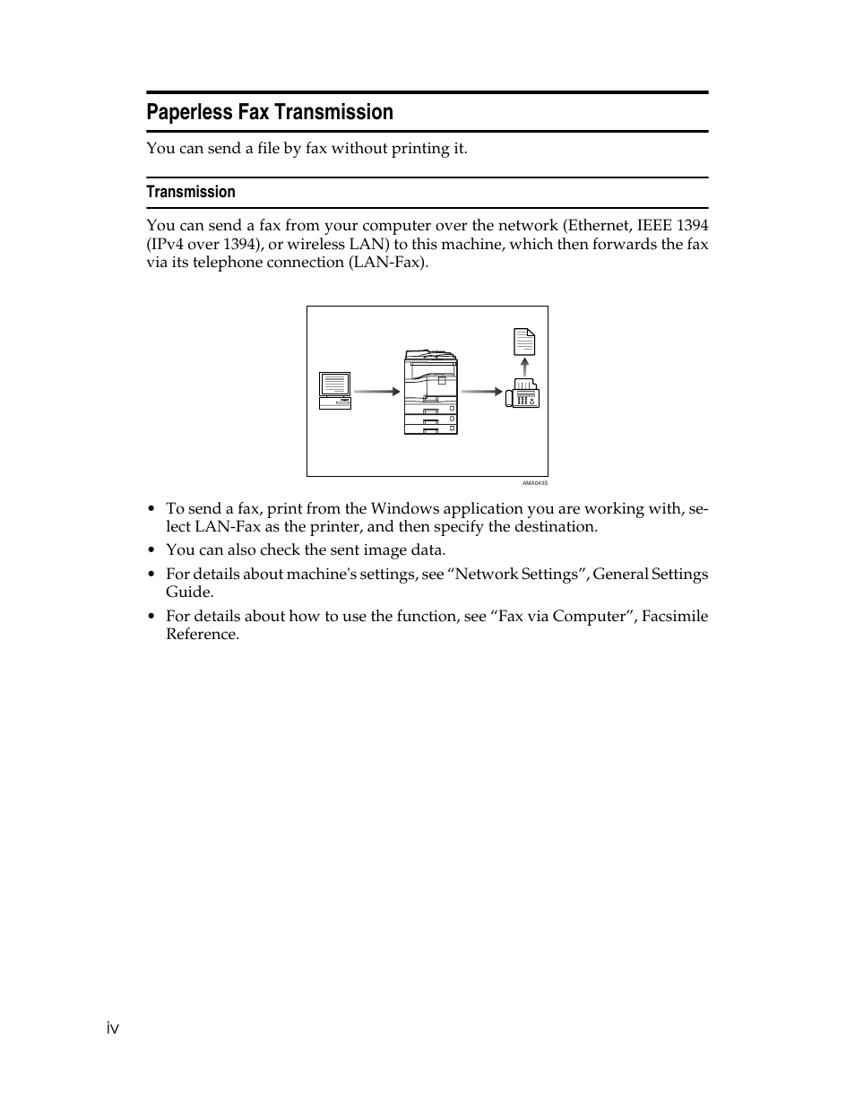 Paperless fax transmission, Transmission | Ricoh Aficio 615C User Manual | Page 6 / 76