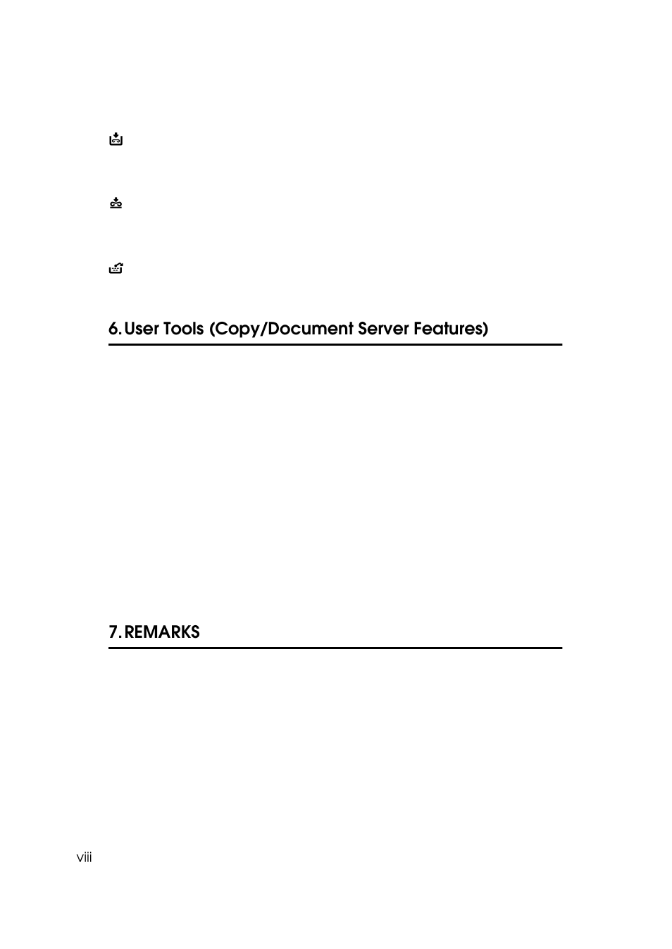 User tools (copy/document server features), Remarks | Ricoh 700 User Manual | Page 14 / 372