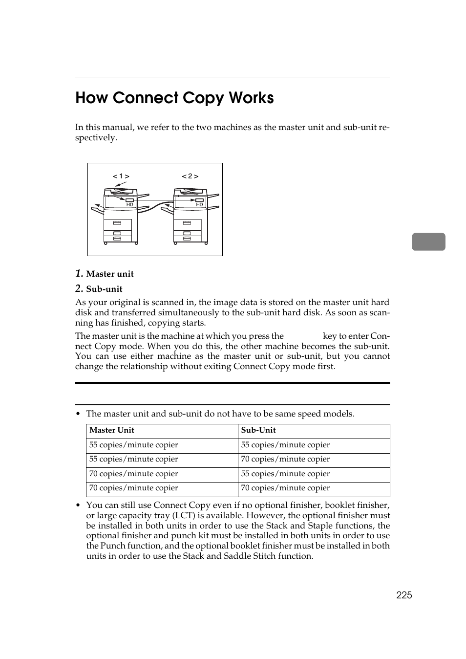 How connect copy works, Connectable copier models, 4how connect copy works | Ricoh 700 User Manual | Page 241 / 372
