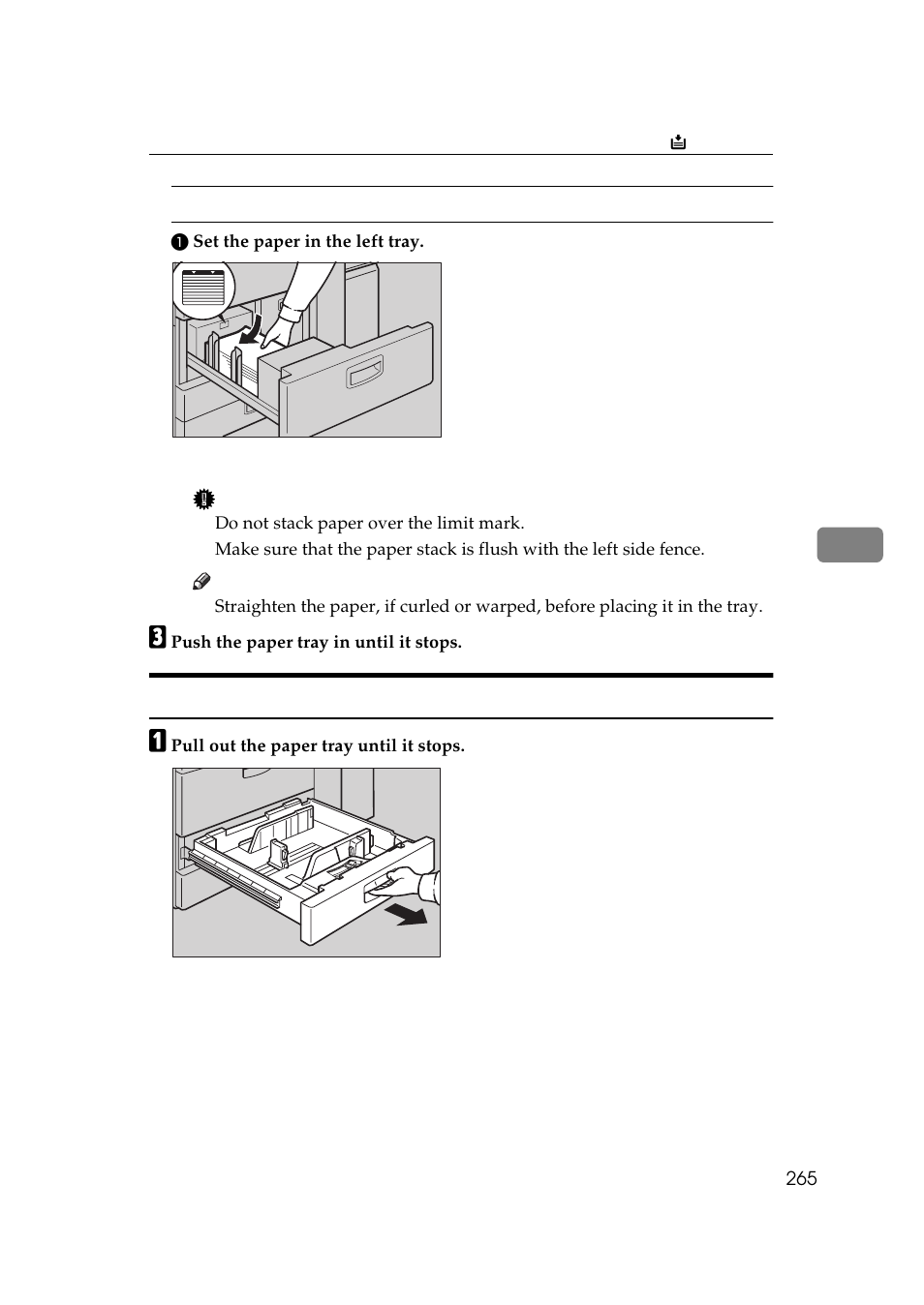 Loading paper in tray 2 or 3 | Ricoh 700 User Manual | Page 281 / 372