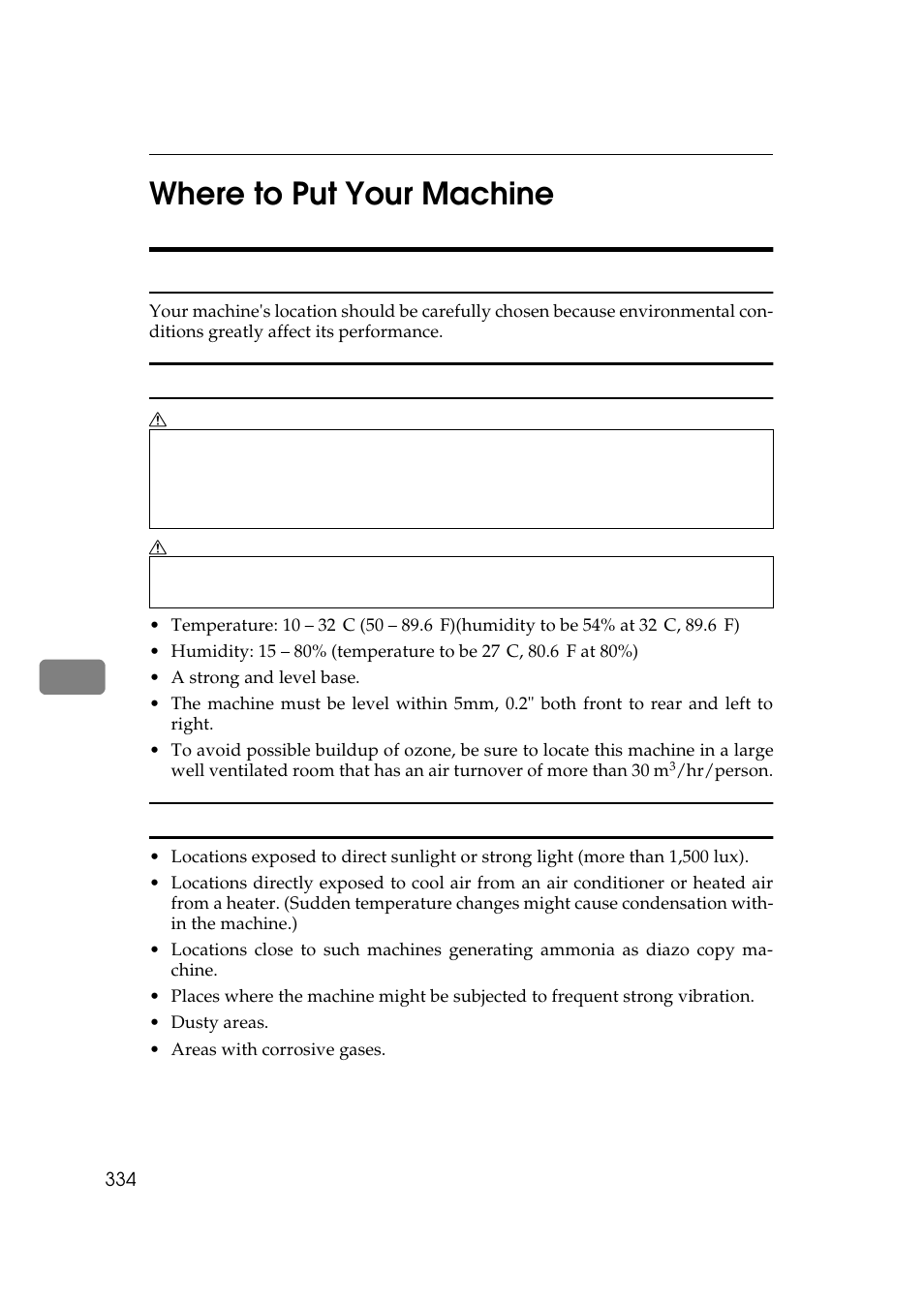 Where to put your machine, Machine environment, 7where to put your machine | Ricoh 700 User Manual | Page 350 / 372