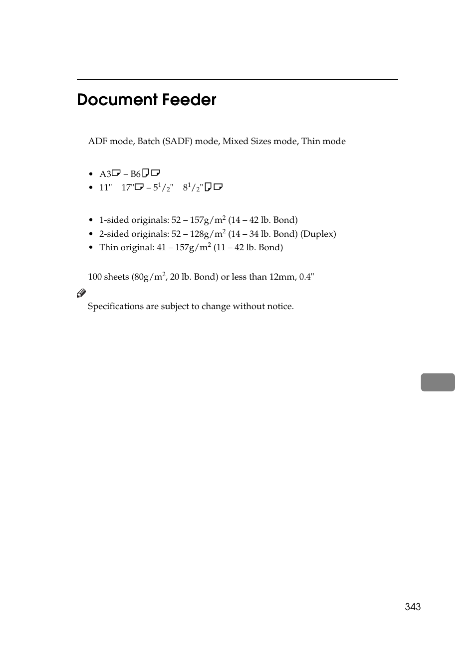 Document feeder, 8document feeder | Ricoh 700 User Manual | Page 359 / 372