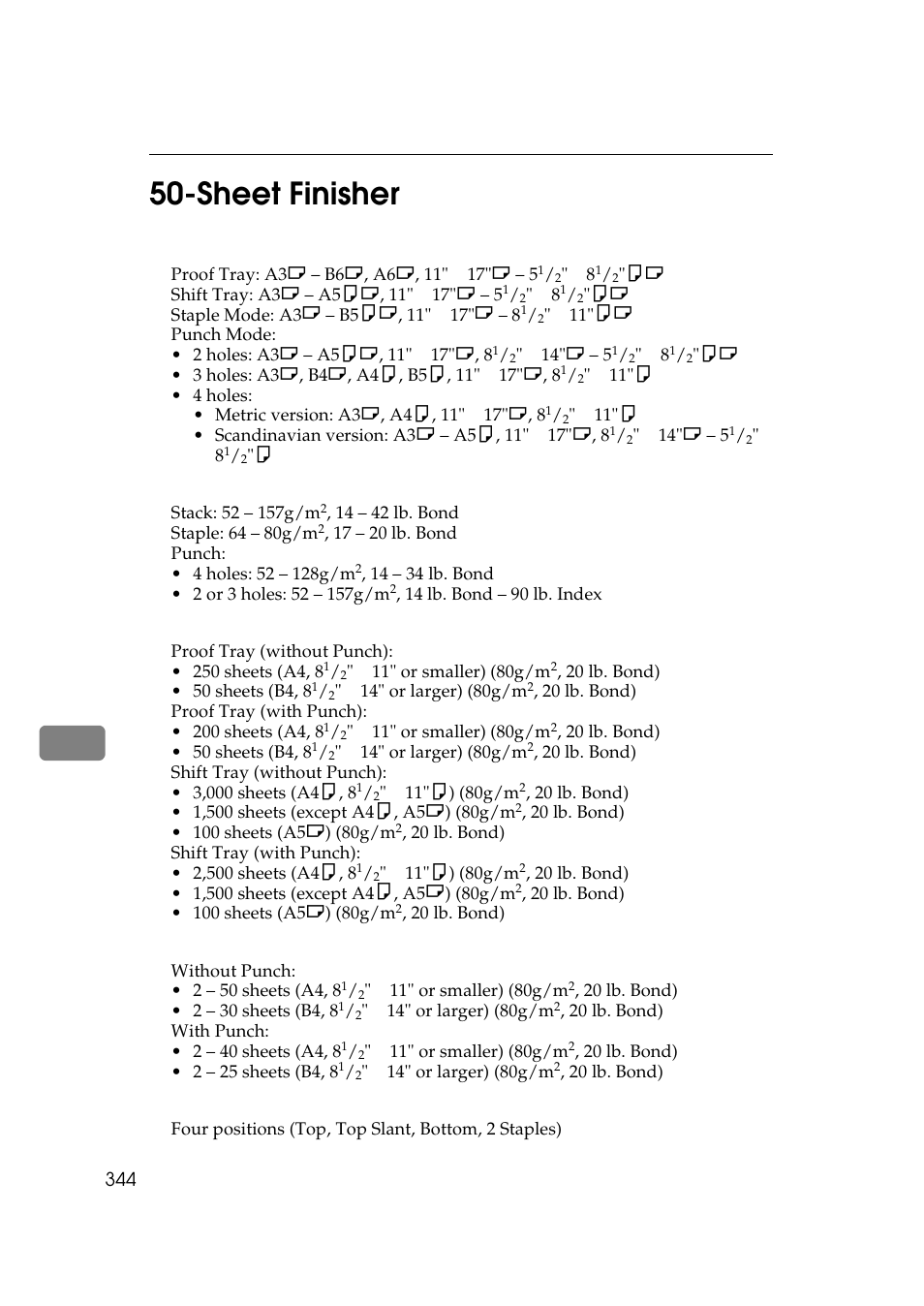 Sheet finisher, P.344 “50-sheet fin, Isher | P.344 “50-sheet, Finisher | Ricoh 700 User Manual | Page 360 / 372