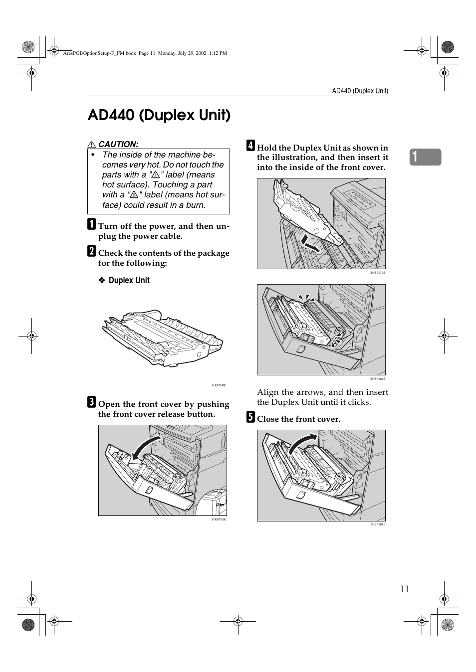 Ad440 (duplex unit), 1ad440 (duplex unit) | Ricoh AFICIO CL3000DN User Manual | Page 15 / 48