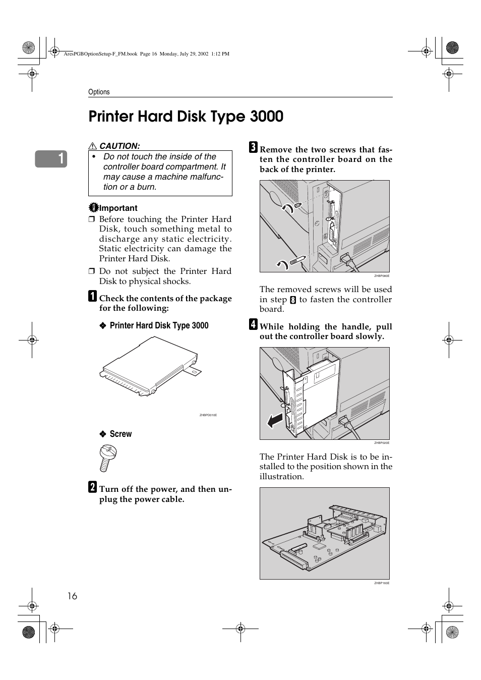 Printer hard disk type 3000 | Ricoh AFICIO CL3000DN User Manual | Page 20 / 48