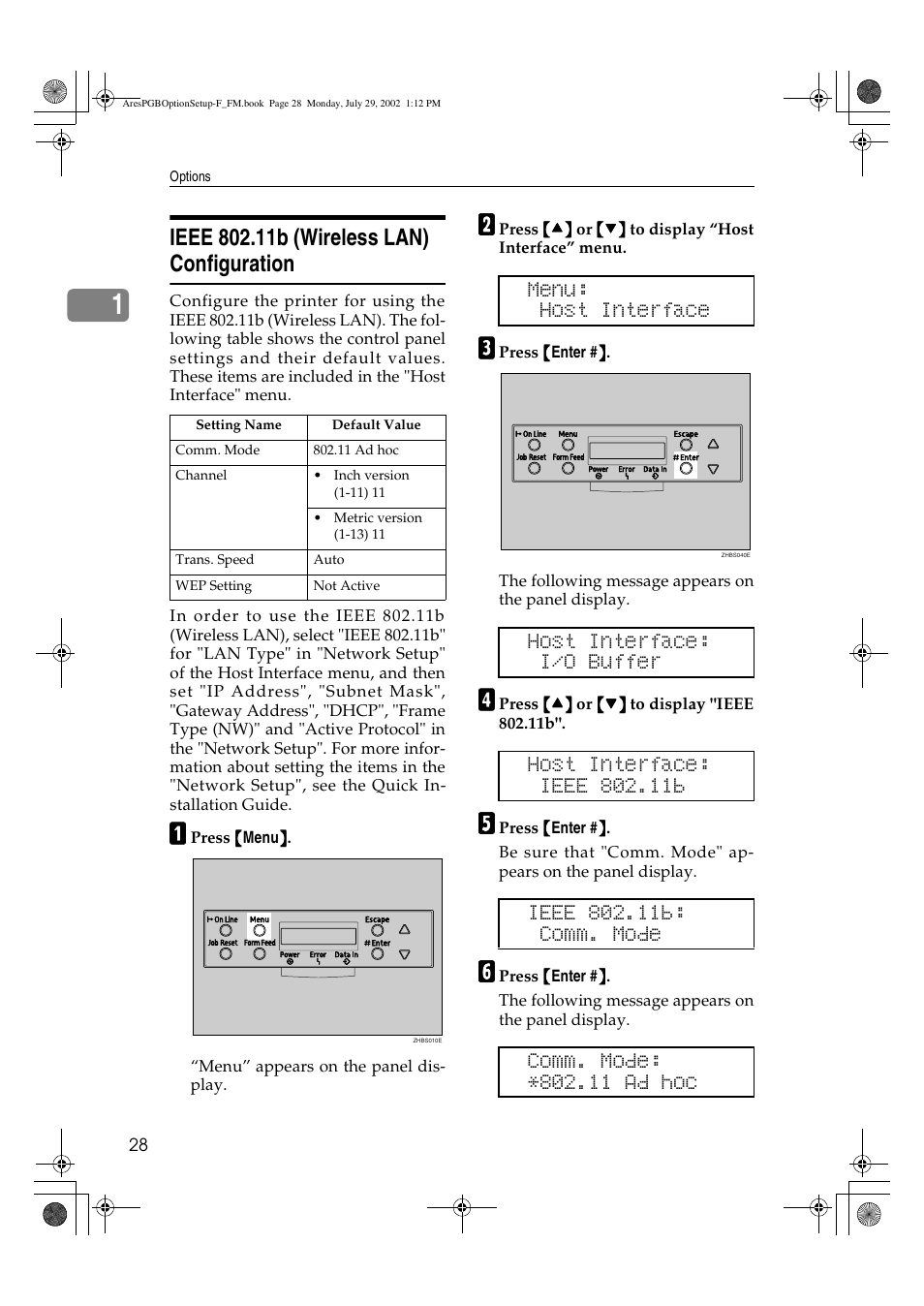 Ieee 802.11b (wireless lan) configuration | Ricoh AFICIO CL3000DN User Manual | Page 32 / 48