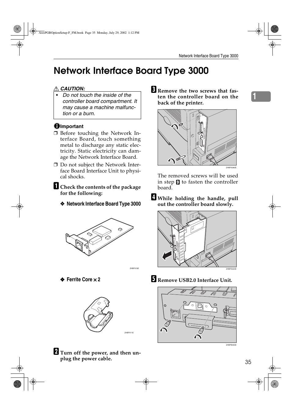 Network interface board type 3000 | Ricoh AFICIO CL3000DN User Manual | Page 39 / 48