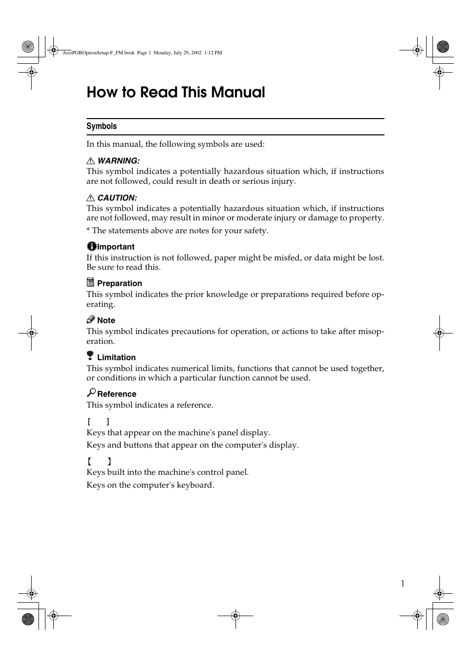How to read this manual | Ricoh AFICIO CL3000DN User Manual | Page 5 / 48