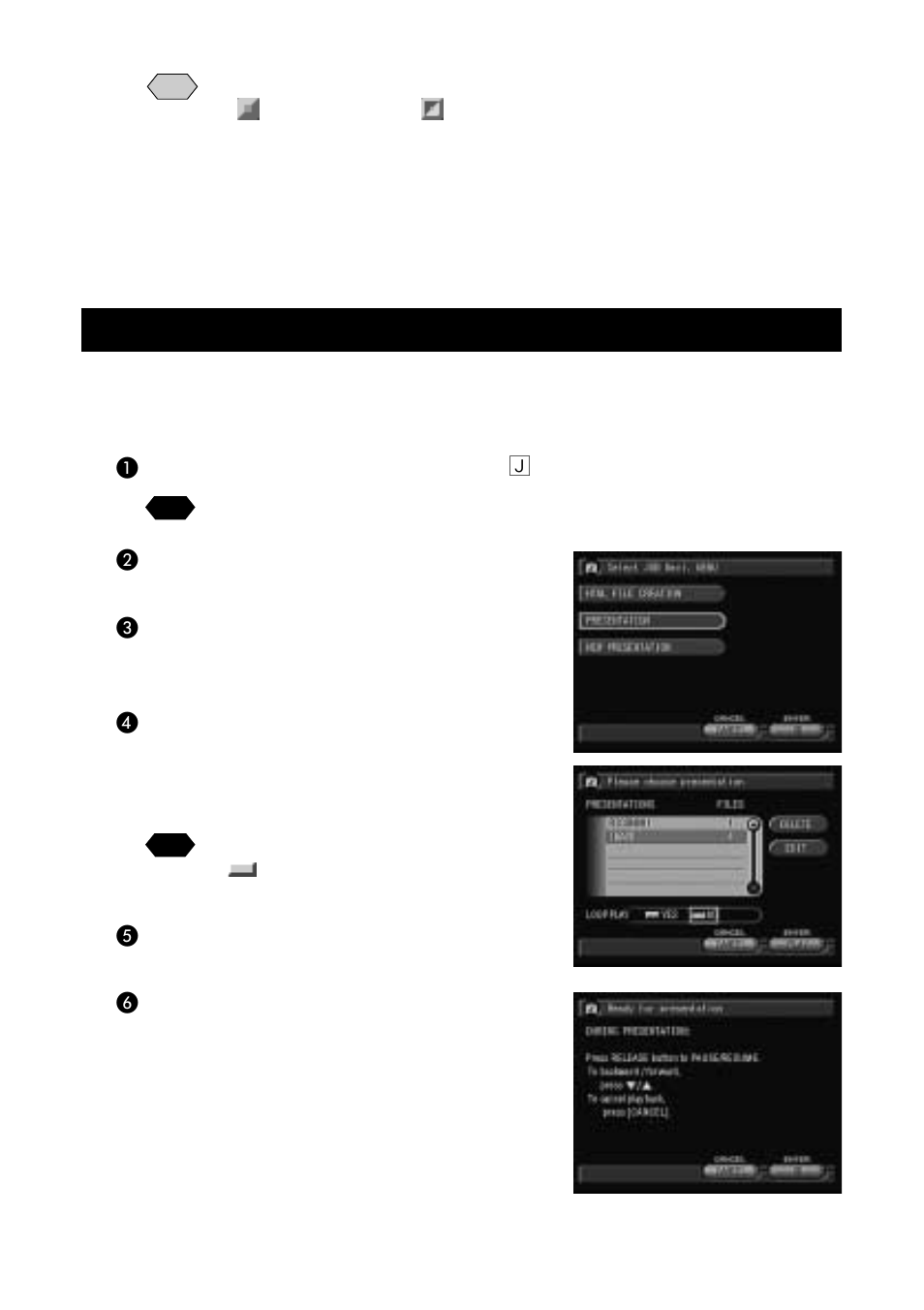 Playing a presentation | Ricoh Camera RDC-i700 User Manual | Page 110 / 155