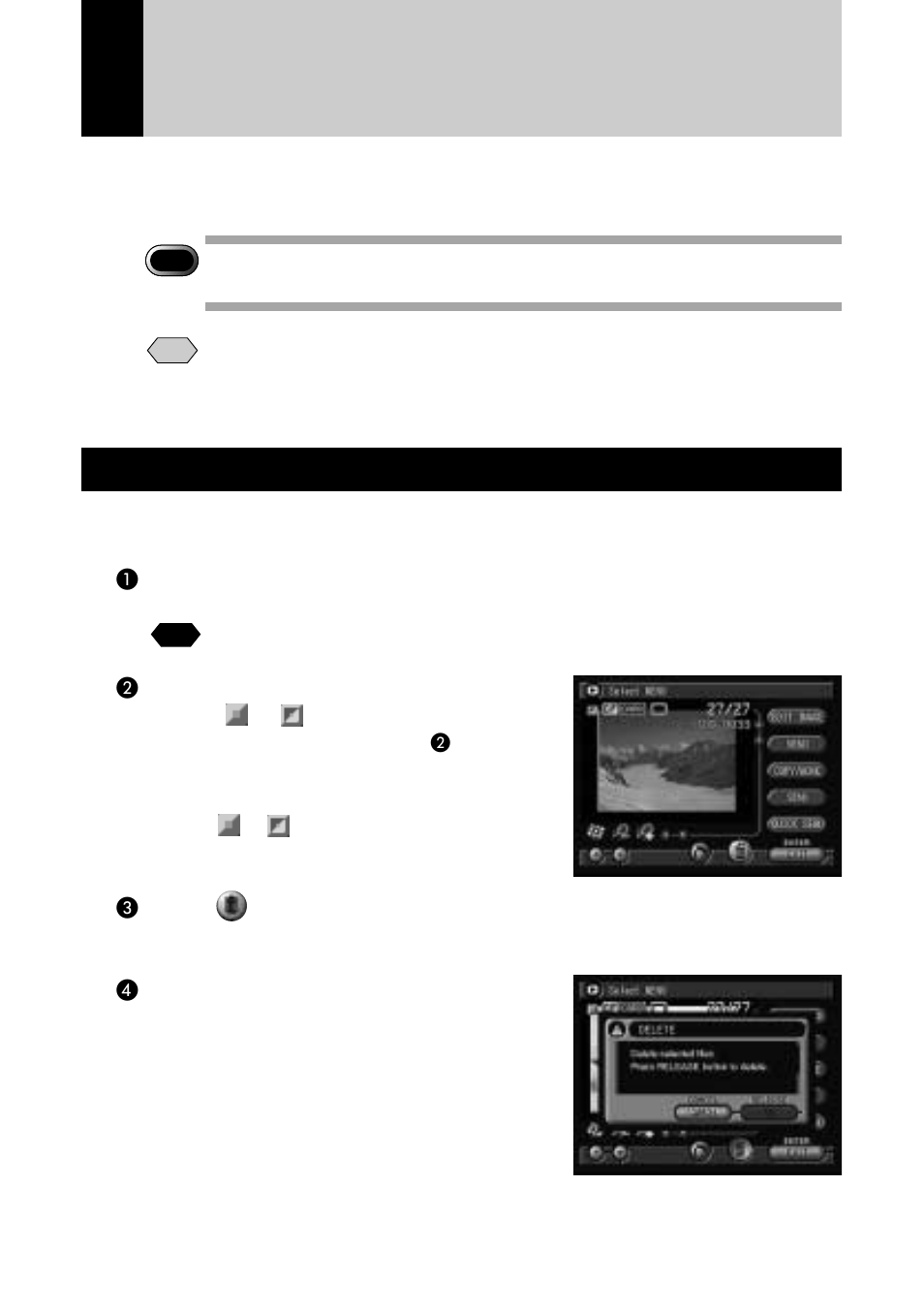 Deleting a file, Deleting a selected file | Ricoh Camera RDC-i700 User Manual | Page 114 / 155