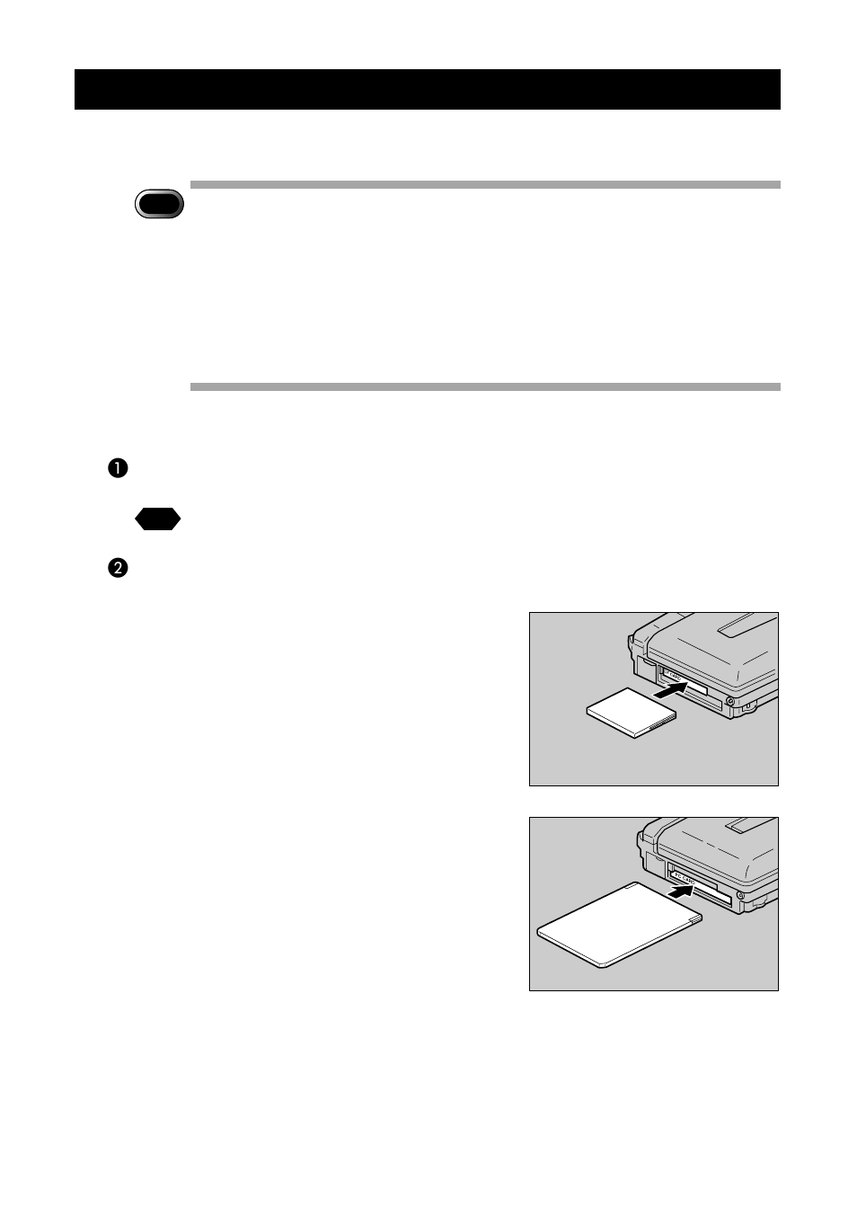 Inserting a cf card or pc card, Inserting card | Ricoh Camera RDC-i700 User Manual | Page 22 / 155