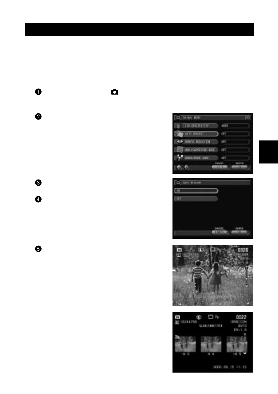 Using auto bracket | Ricoh Camera RDC-i700 User Manual | Page 75 / 155