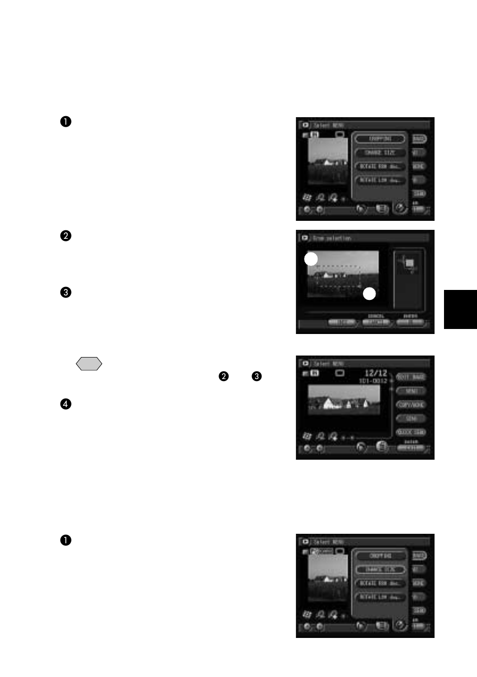 Cropping, Changing the image size | Ricoh Camera RDC-i700 User Manual | Page 97 / 155