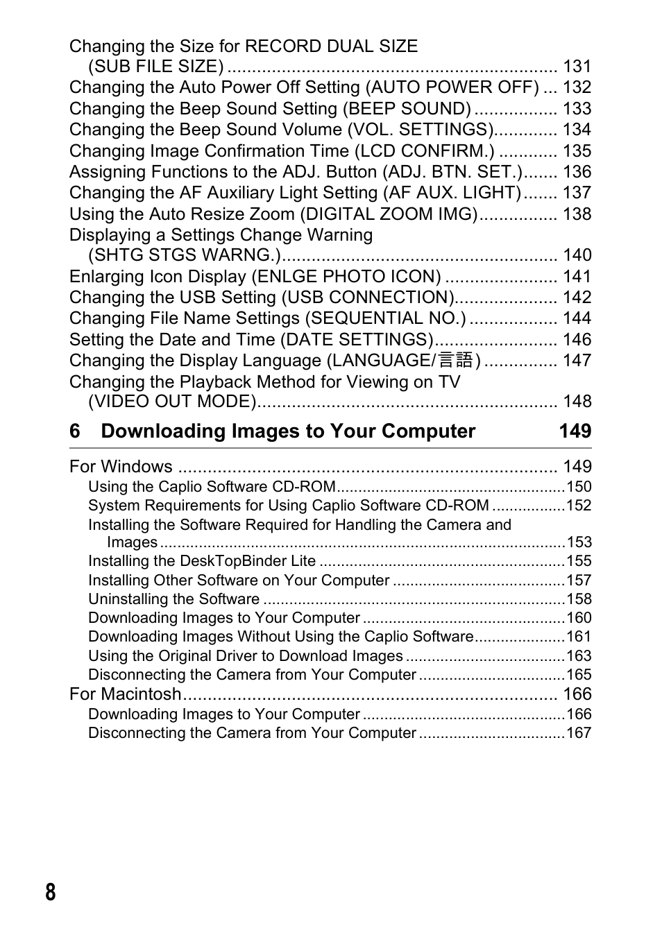 Ricoh Caplio R6 User Manual | Page 10 / 195