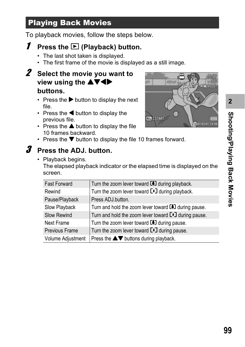 Playing back movies | Ricoh Caplio R6 User Manual | Page 101 / 195