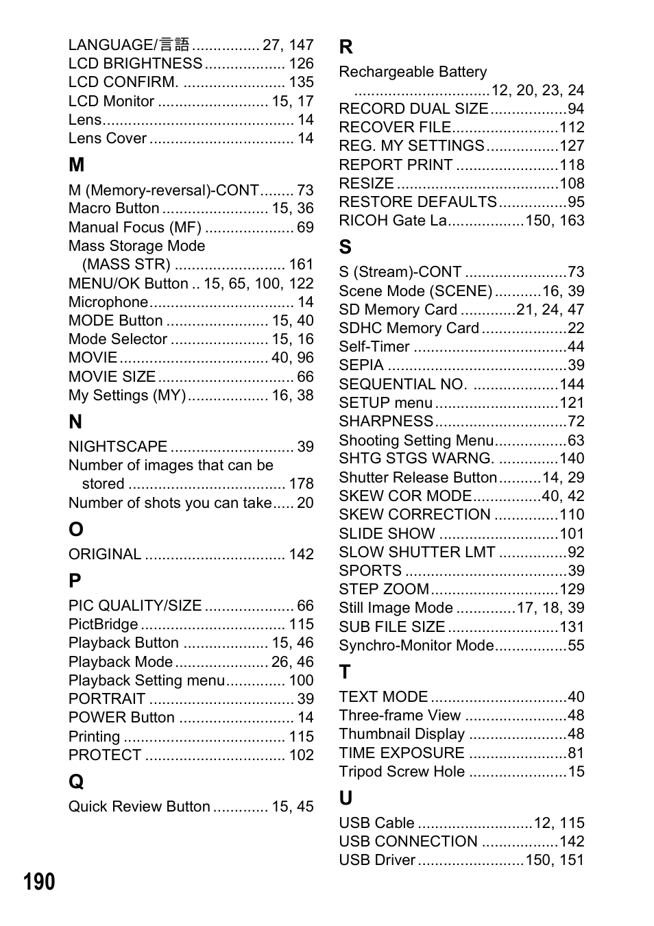 Ricoh Caplio R6 User Manual | Page 192 / 195