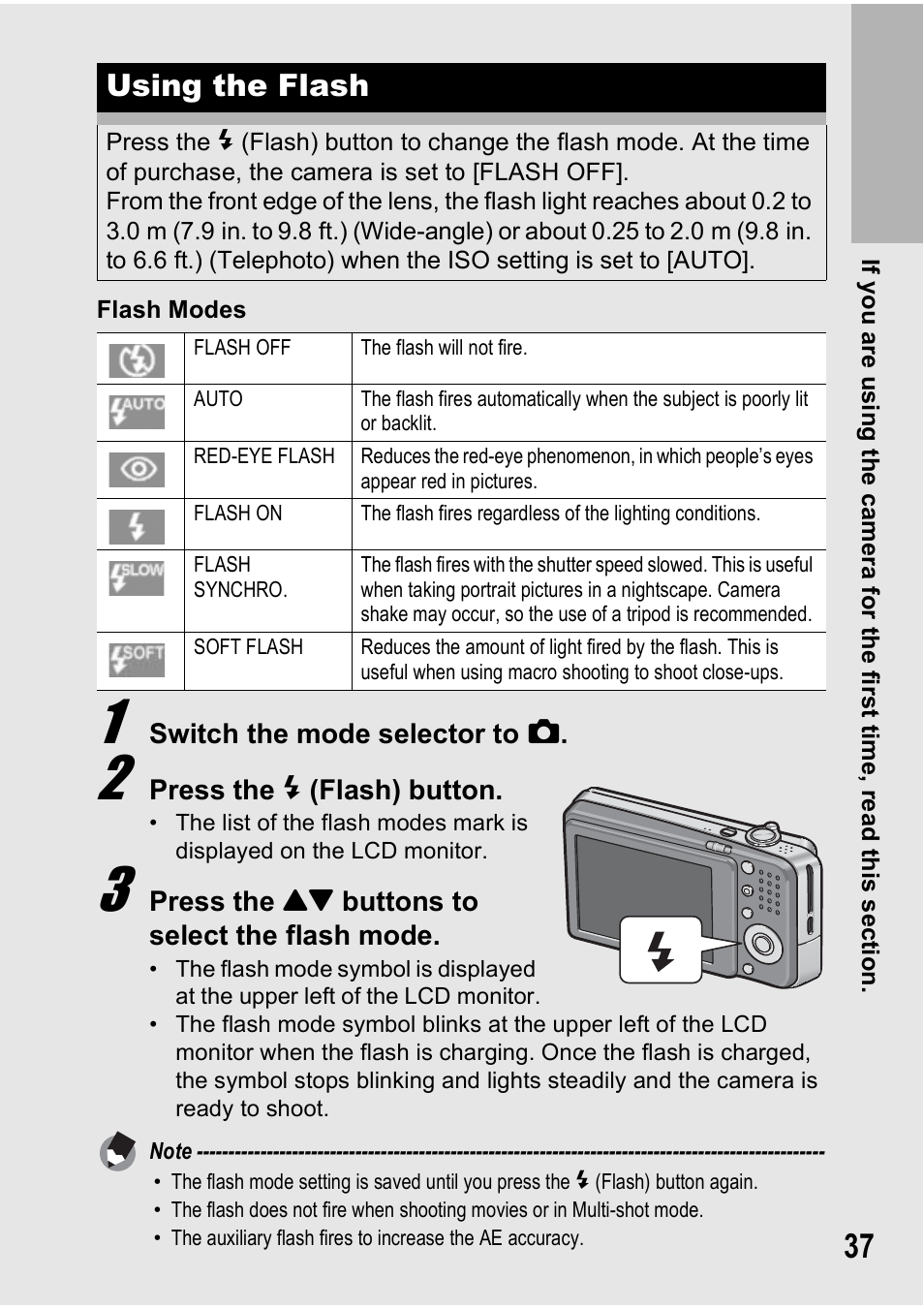 Using the flash | Ricoh Caplio R6 User Manual | Page 39 / 195