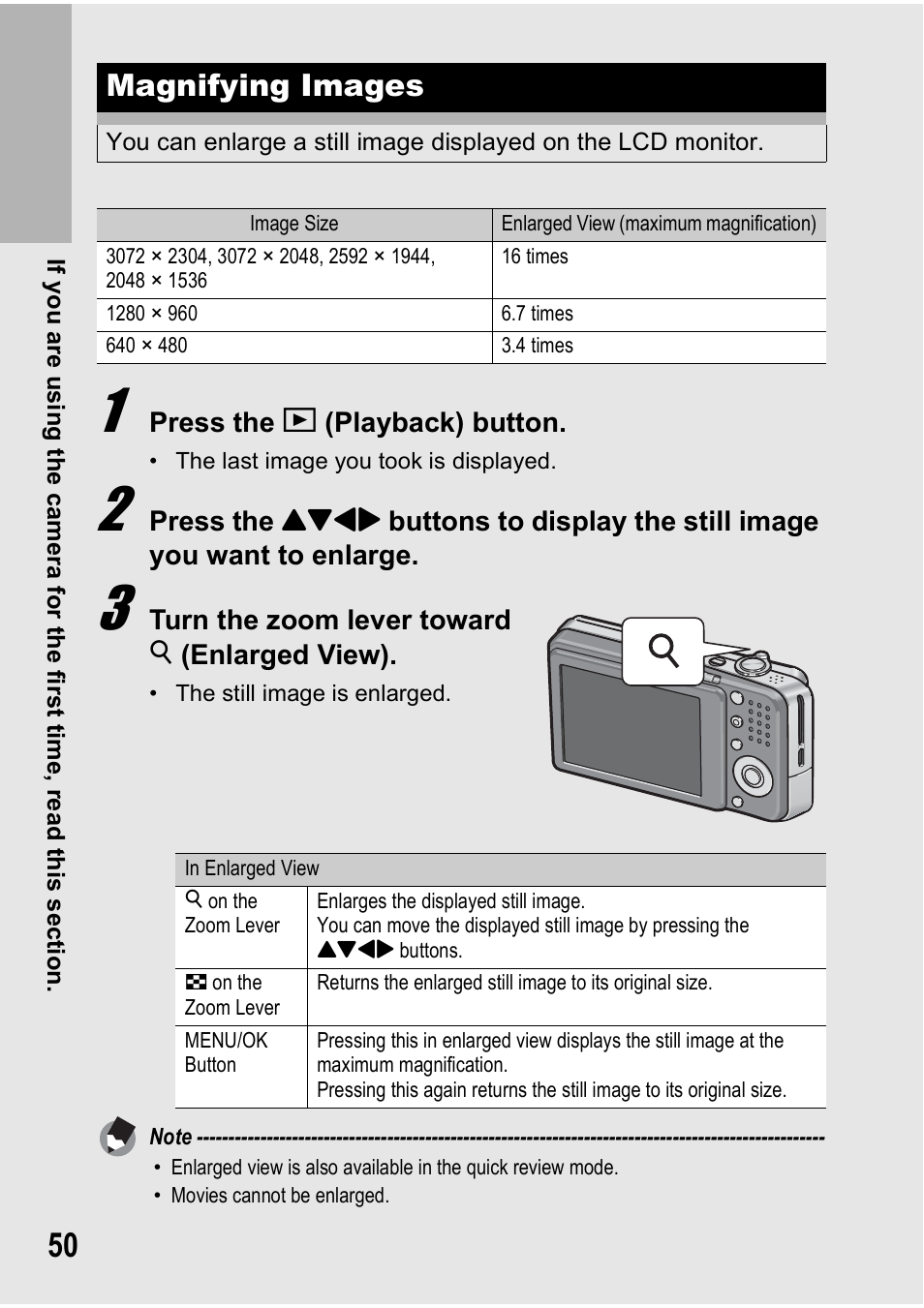 Magnifying images | Ricoh Caplio R6 User Manual | Page 52 / 195