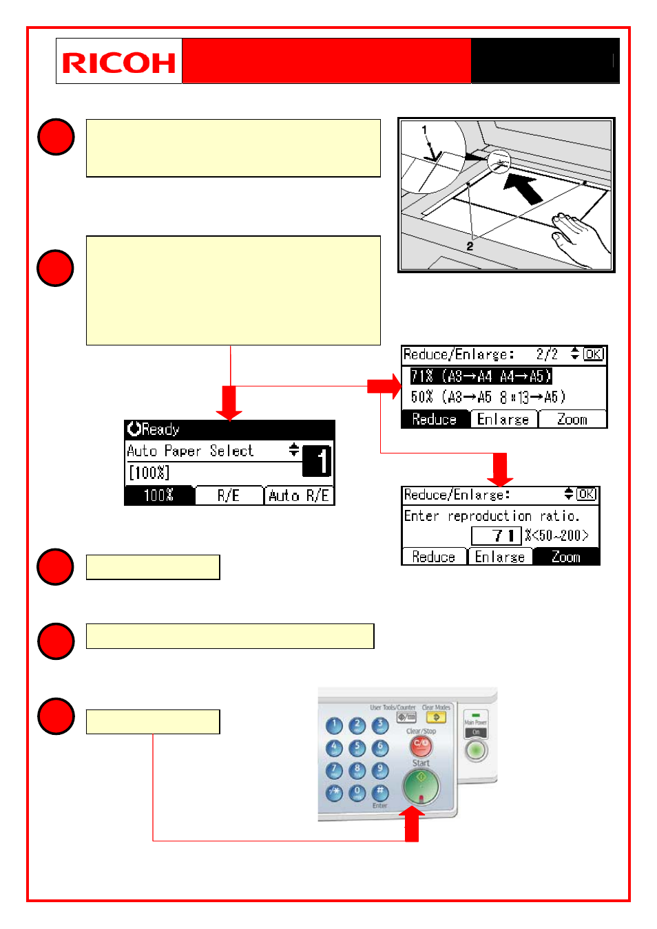 Reduce or enlarge a copy | Ricoh MP 2000LE User Manual | Page 4 / 10