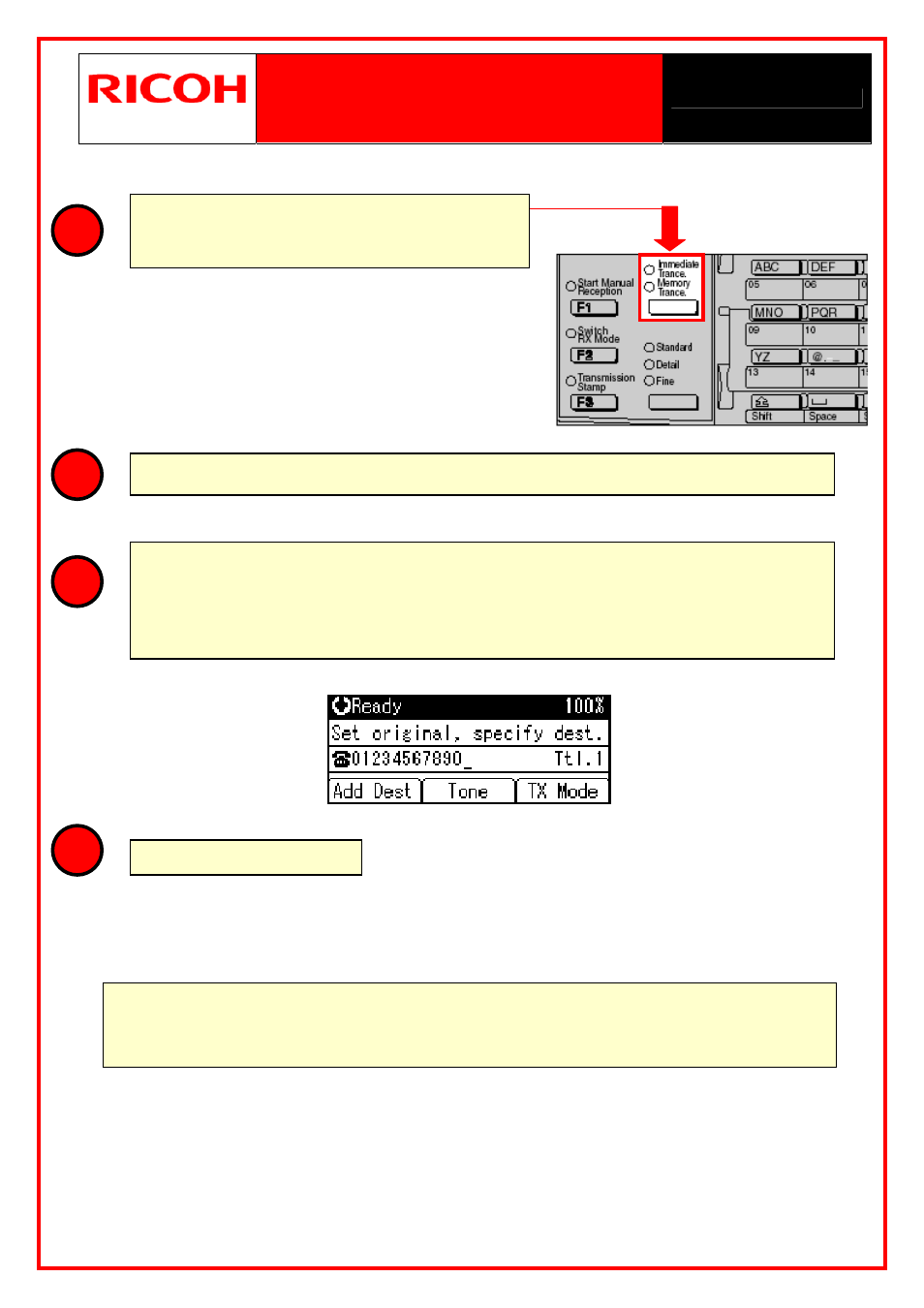 Fax an immediate transmission | Ricoh MP 2000LE User Manual | Page 9 / 10