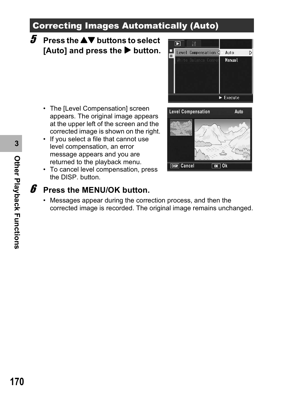 Correcting images automatically (auto) | Ricoh GX200 VF KIT User Manual | Page 172 / 266