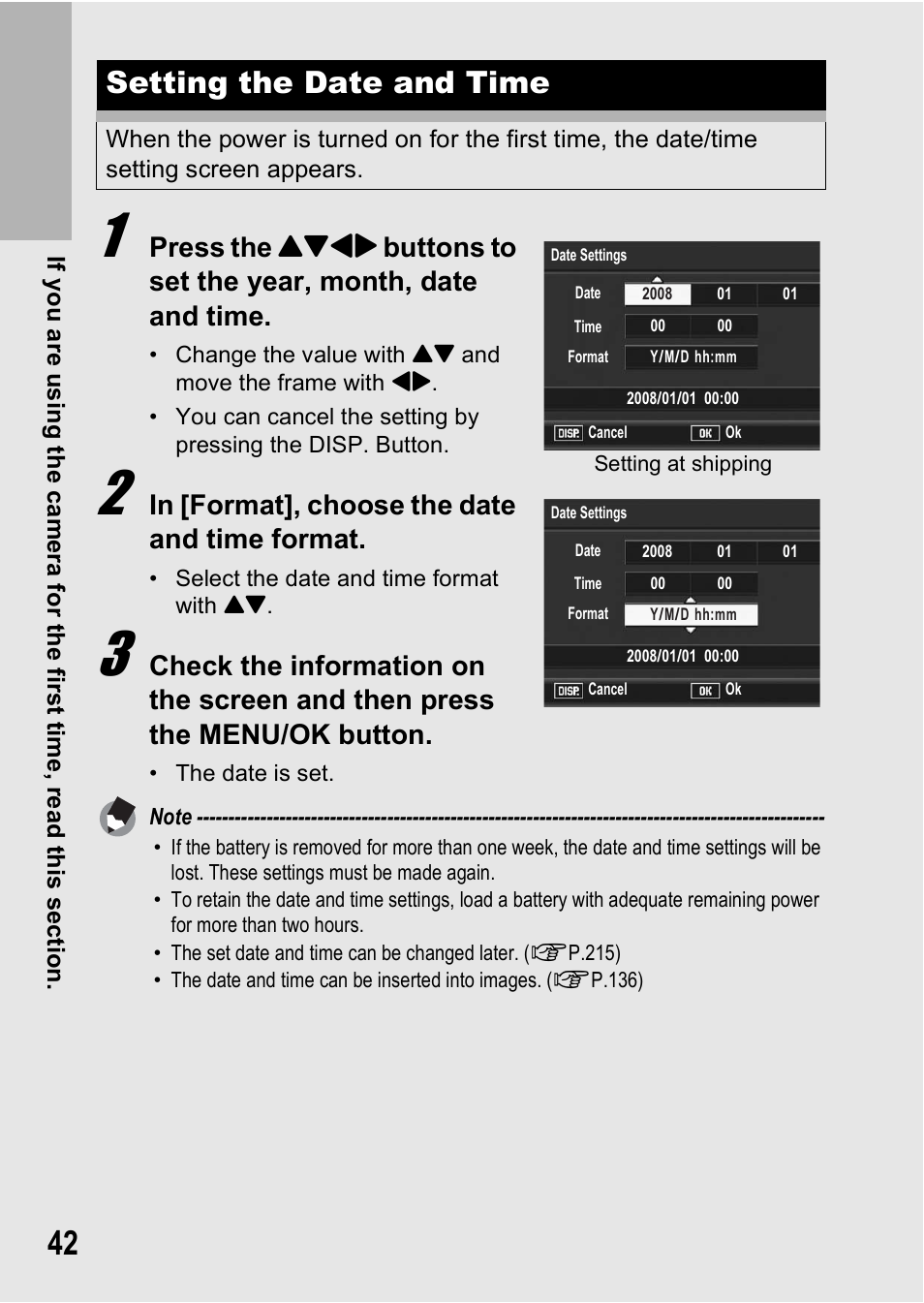 Setting the date and time | Ricoh GX200 VF KIT User Manual | Page 44 / 266