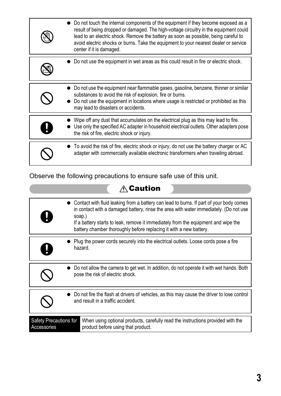 Caution | Ricoh GX200 VF KIT User Manual | Page 5 / 266