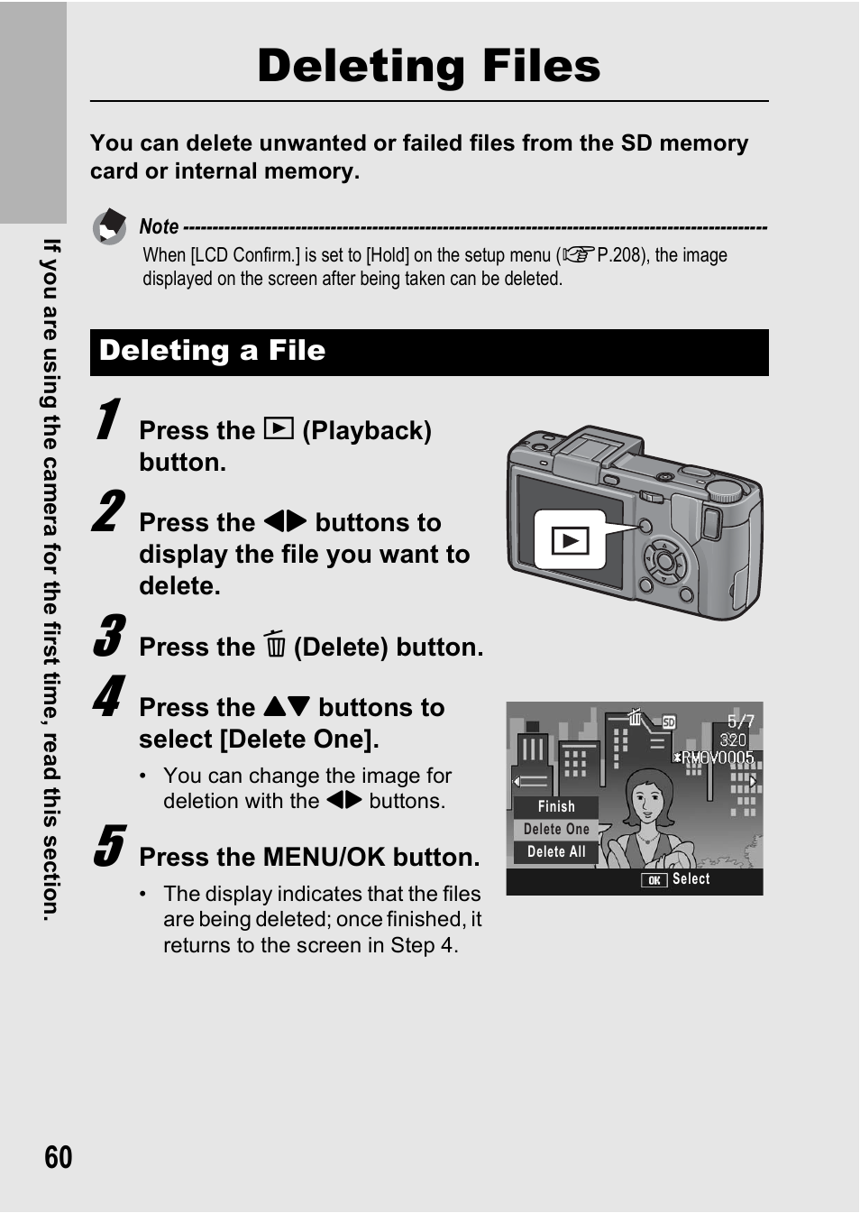 Deleting files | Ricoh GX200 VF KIT User Manual | Page 62 / 266