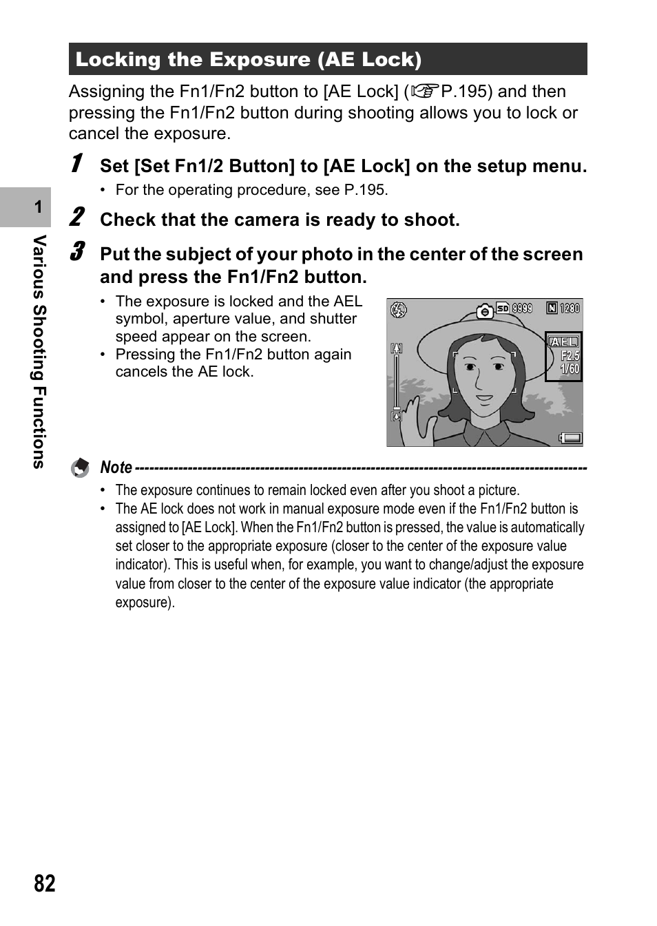 Locking the exposure (ae lock) | Ricoh GX200 VF KIT User Manual | Page 84 / 266