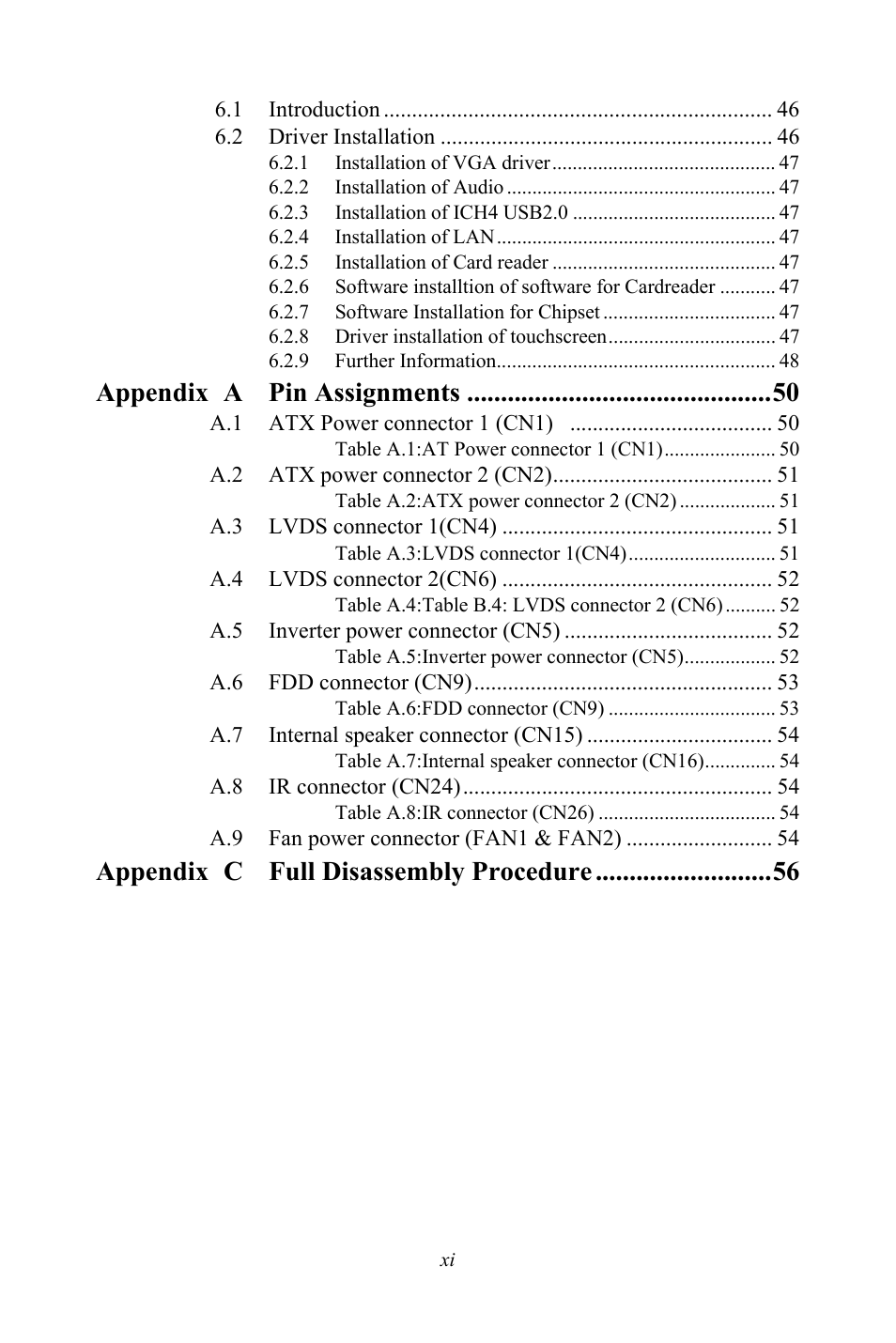 Appendix a pin assignments, Appendix c full disassembly procedure | Ricoh PPC-154 User Manual | Page 11 / 70