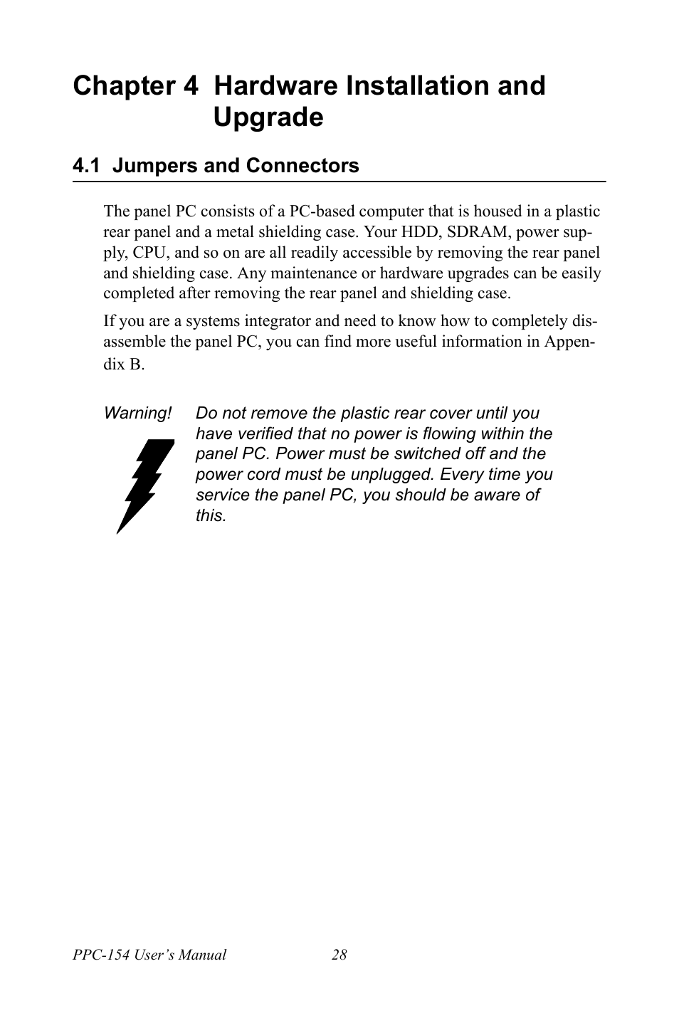 Chapter 4 hardware installation and upgrade, 1 jumpers and connectors, Chapter | 4 hardware installation and upgrade, Jumpers and connectors | Ricoh PPC-154 User Manual | Page 36 / 70