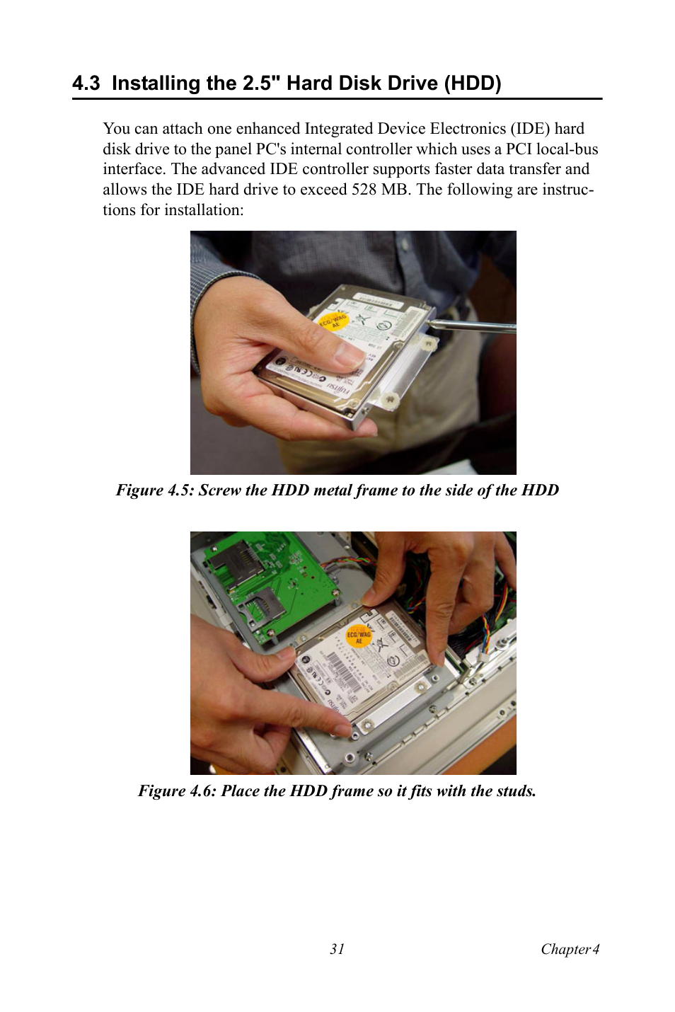 3 installing the 2.5" hard disk drive (hdd), Installing the 2.5" hard disk drive (hdd), Hdd31 | Ricoh PPC-154 User Manual | Page 39 / 70