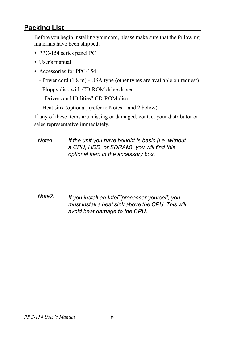 Packing list | Ricoh PPC-154 User Manual | Page 4 / 70