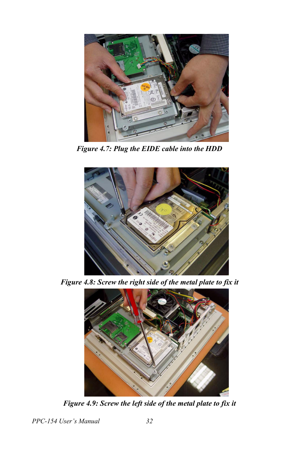 Figure 4.7: plug the eide cable into the hdd | Ricoh PPC-154 User Manual | Page 40 / 70