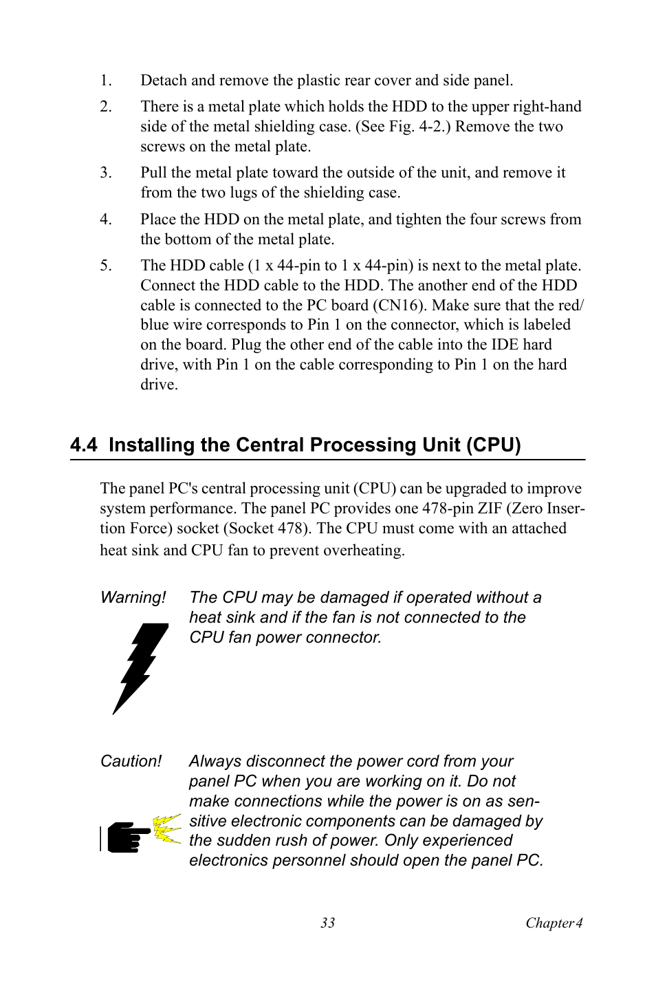 4 installing the central processing unit (cpu), Installing the central processing unit (cpu) | Ricoh PPC-154 User Manual | Page 41 / 70