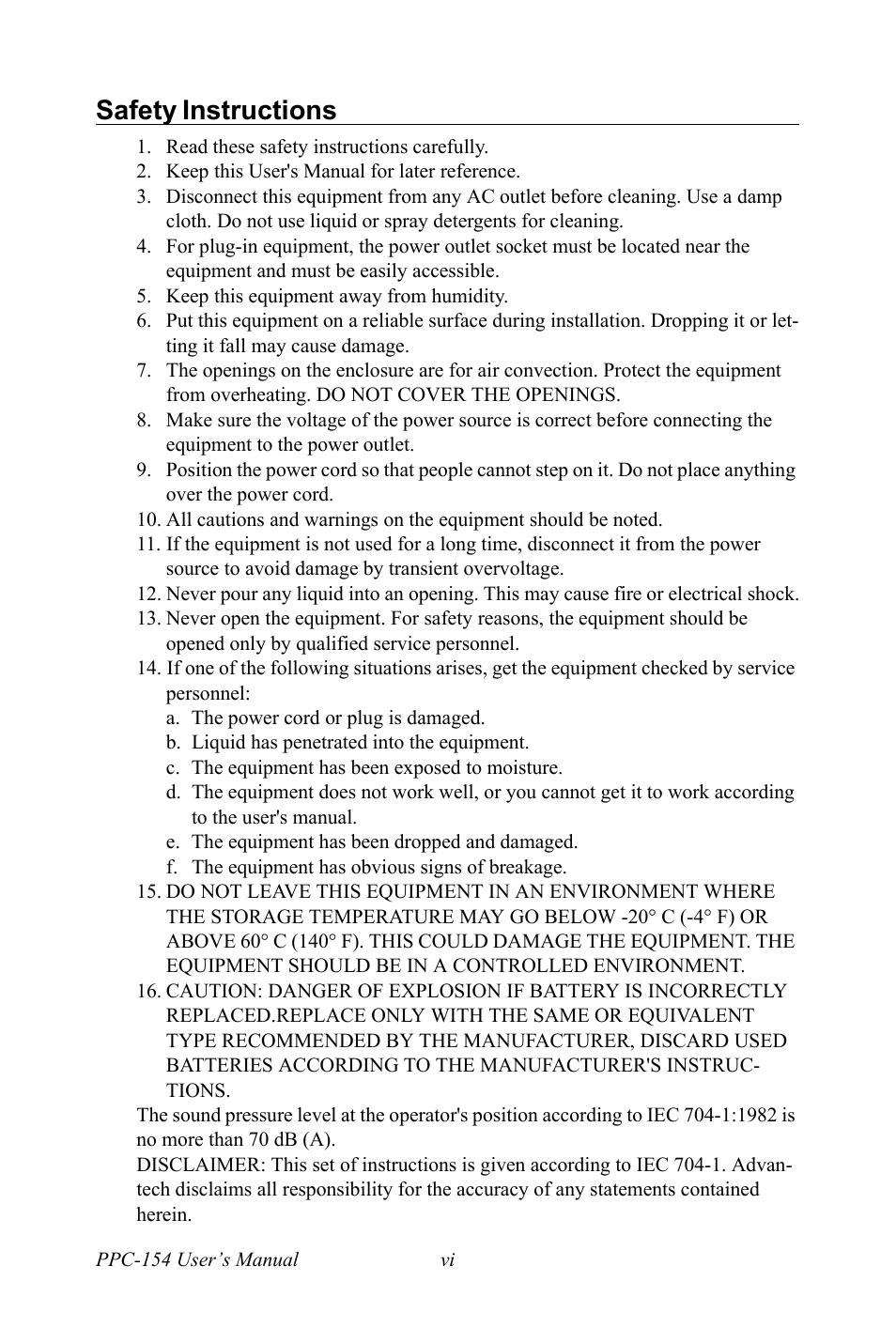Safety instructions | Ricoh PPC-154 User Manual | Page 6 / 70